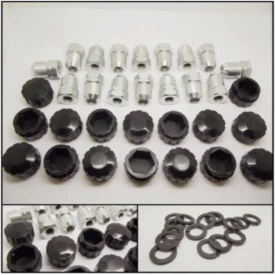 Wheel Nut & Cap Set To Fit 12" Wheels With Plastic Hub Cap