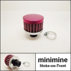 Universal RED / PINK Crankcase Breather 13mm