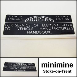 Coopers Air Filter Sticker