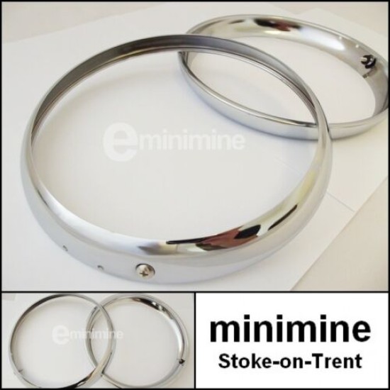 Chrome Outer Headlamp Rim Bezel Ring PAIR